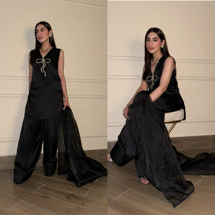 MALEEHA BLACK - HEMEL SILK