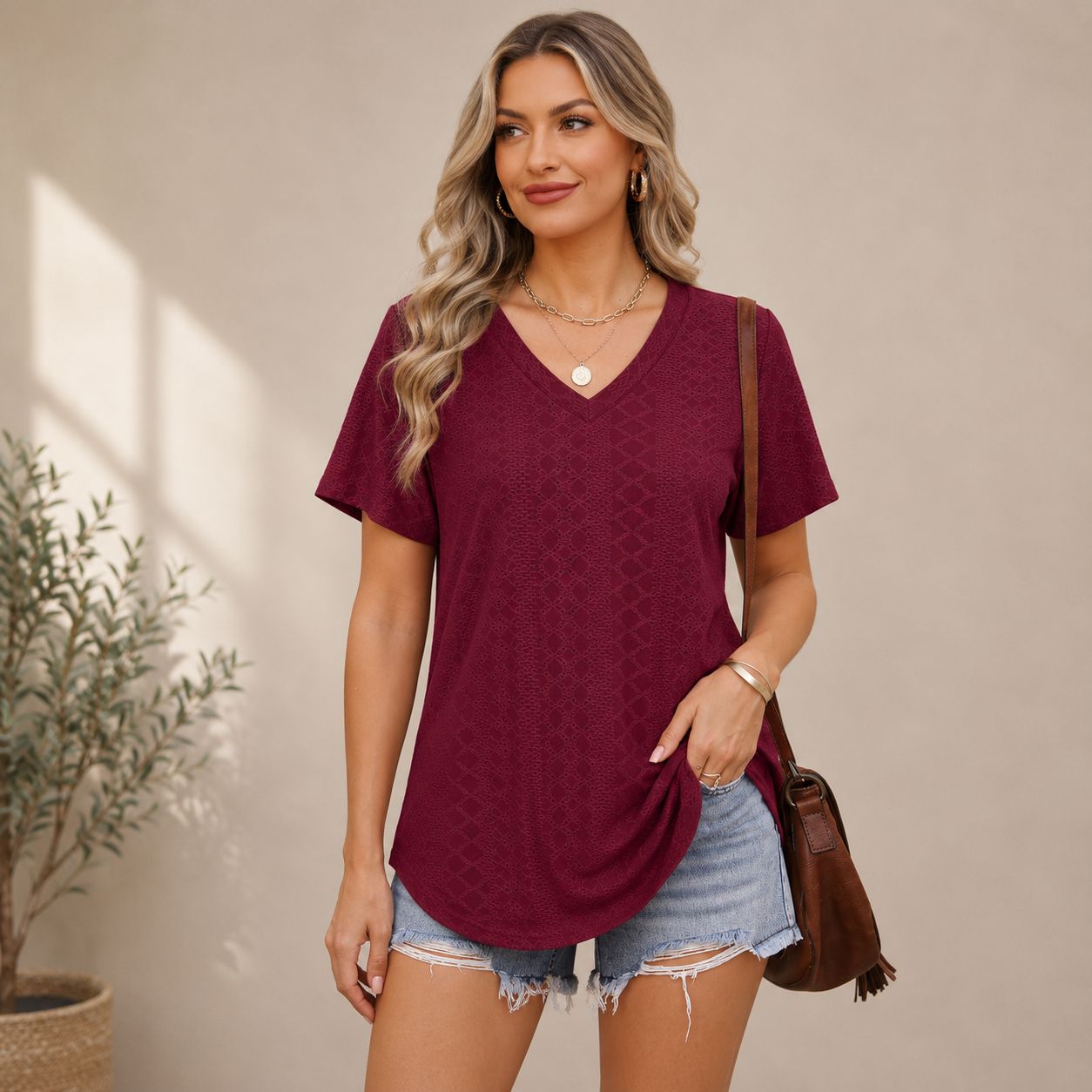 Womens V Neck Summer Tops