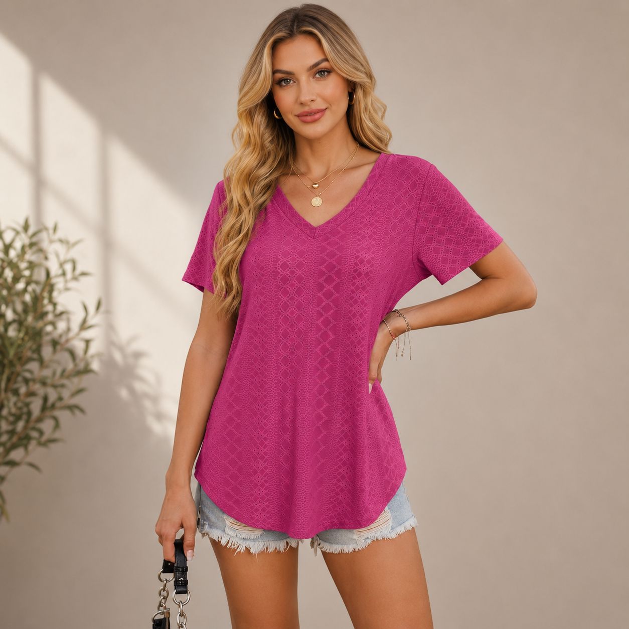 Womens V Neck Summer Tops