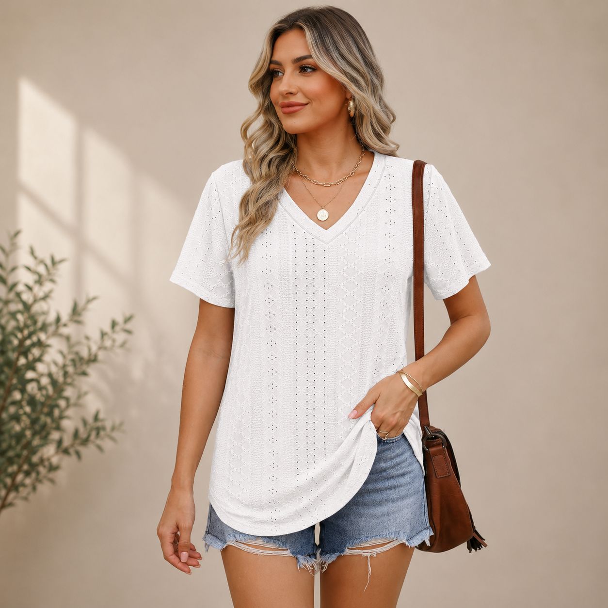 Womens V Neck Summer Tops