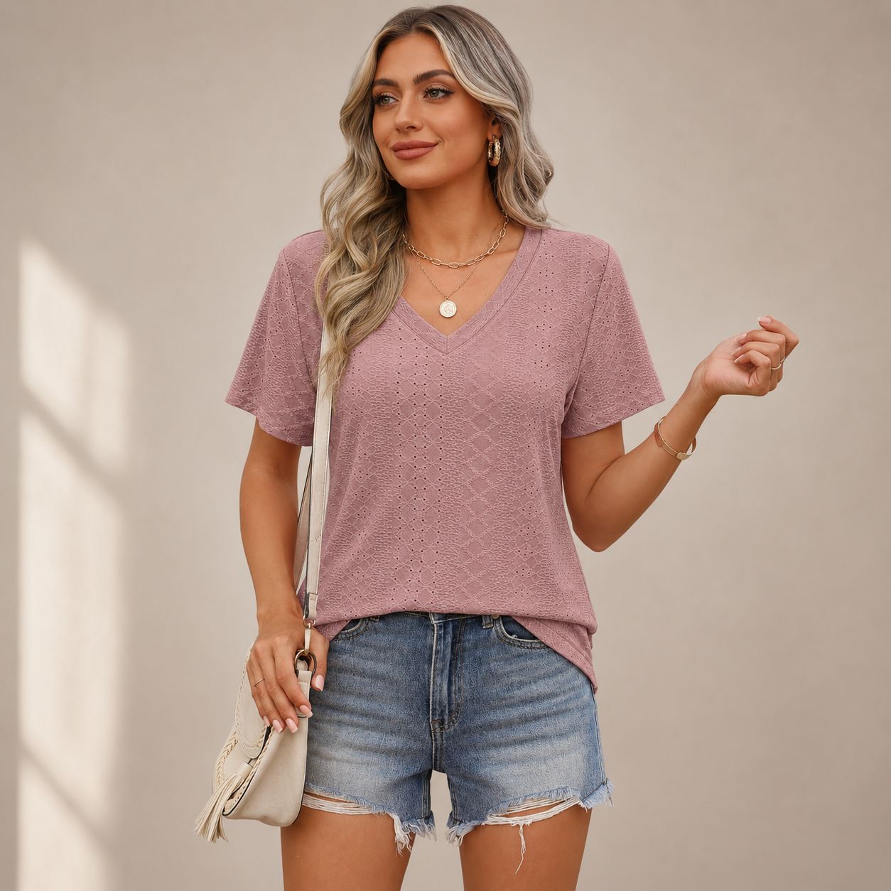 Womens V Neck Summer Tops