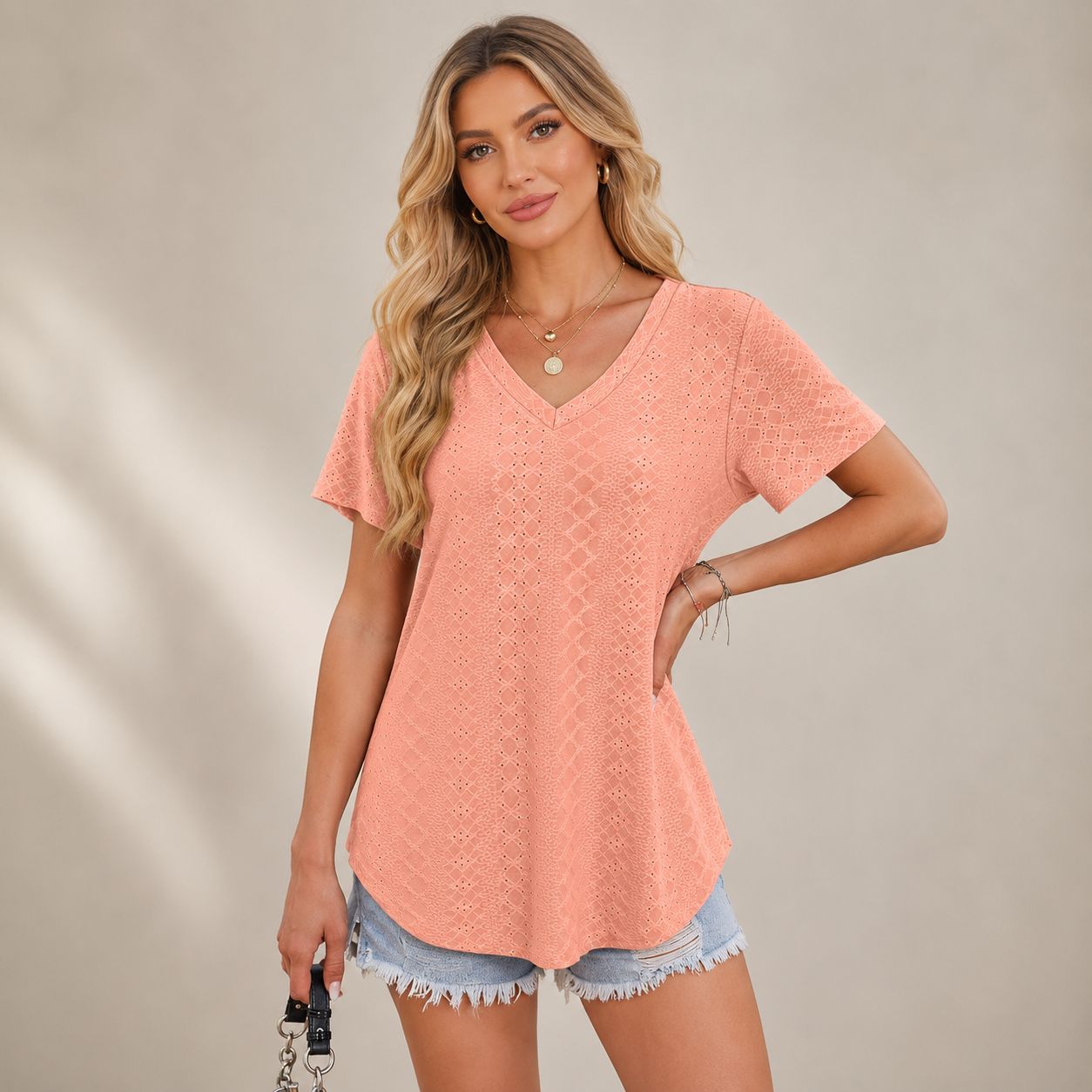 Womens V Neck Summer Tops