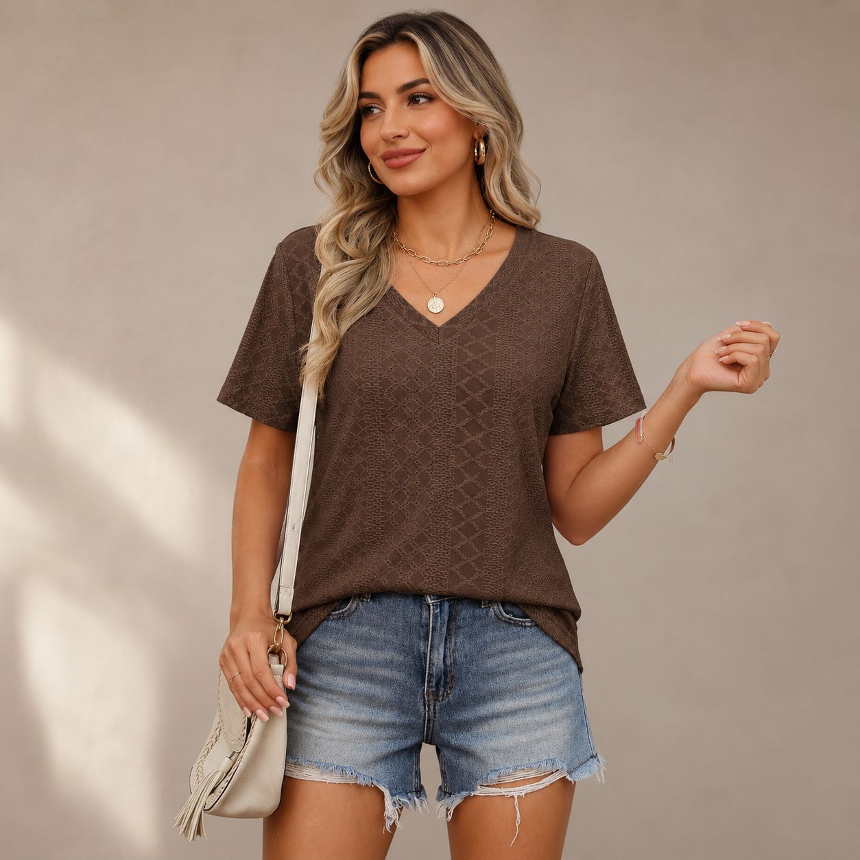 Womens V Neck Summer Tops