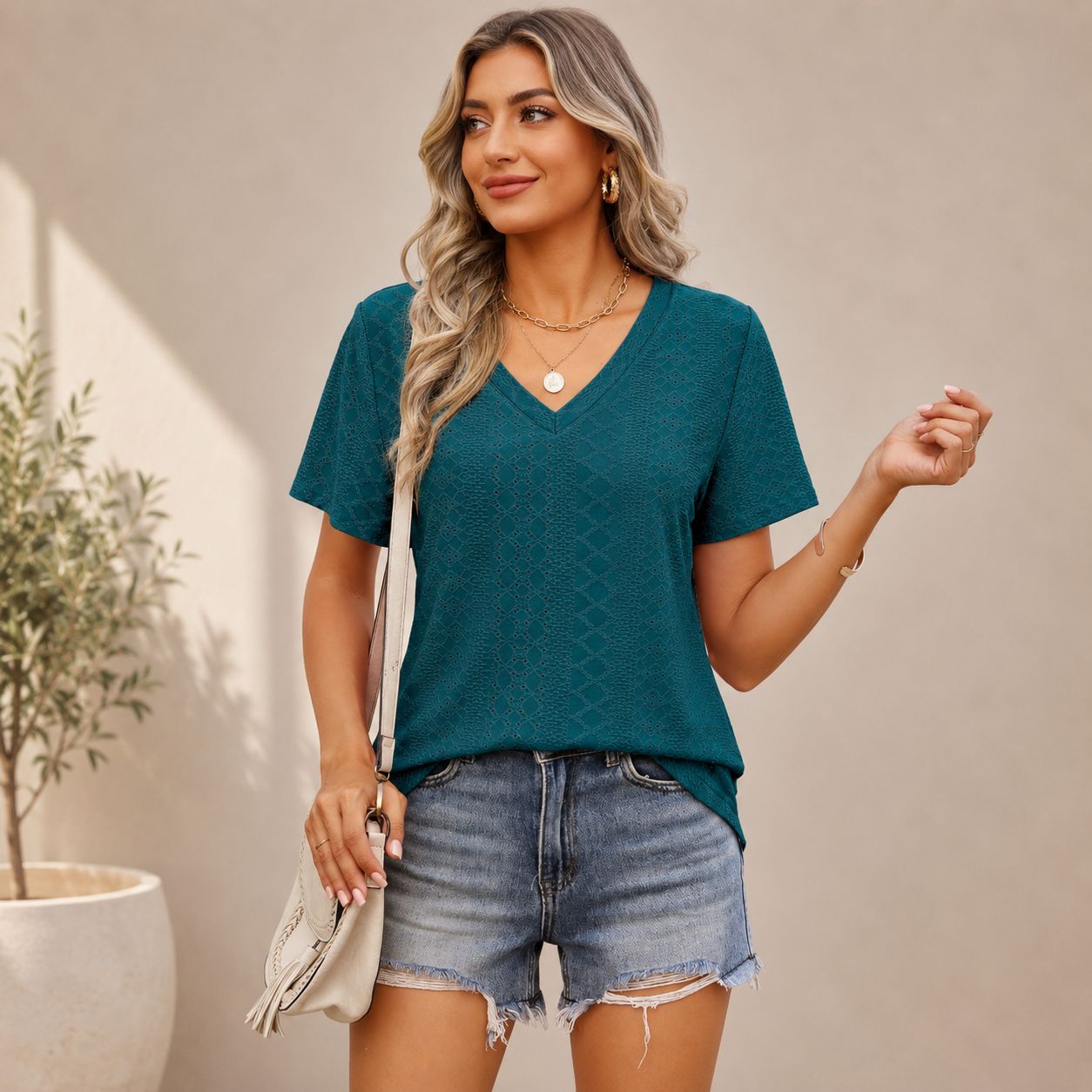Womens V Neck Summer Tops