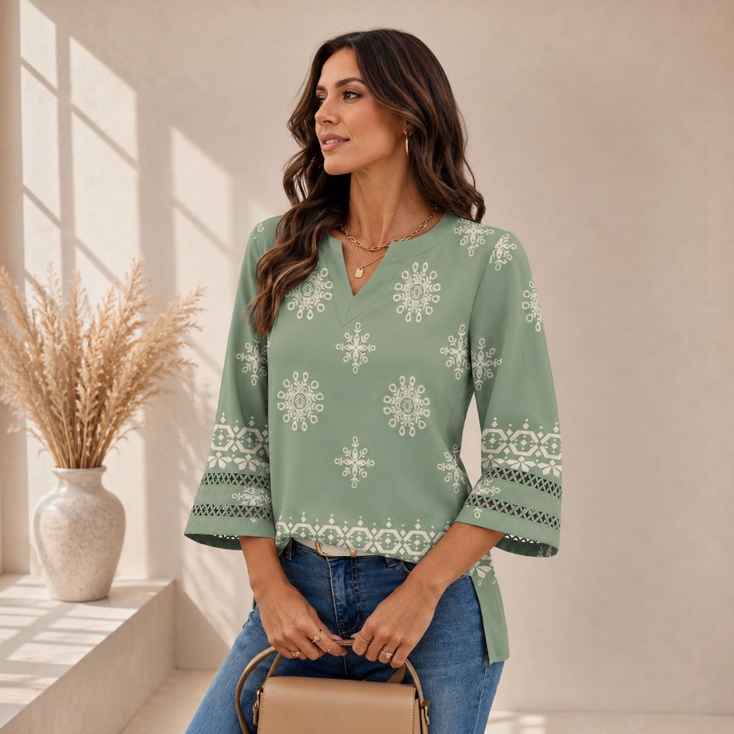 Boho Floral Tops