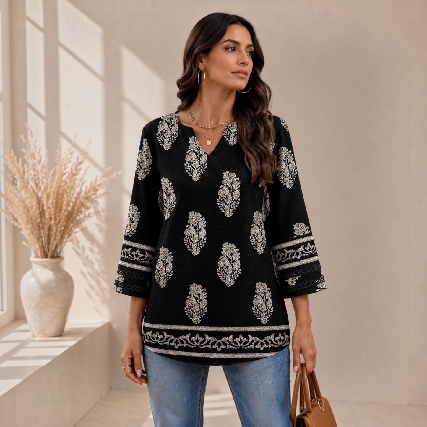 Boho Floral Tops