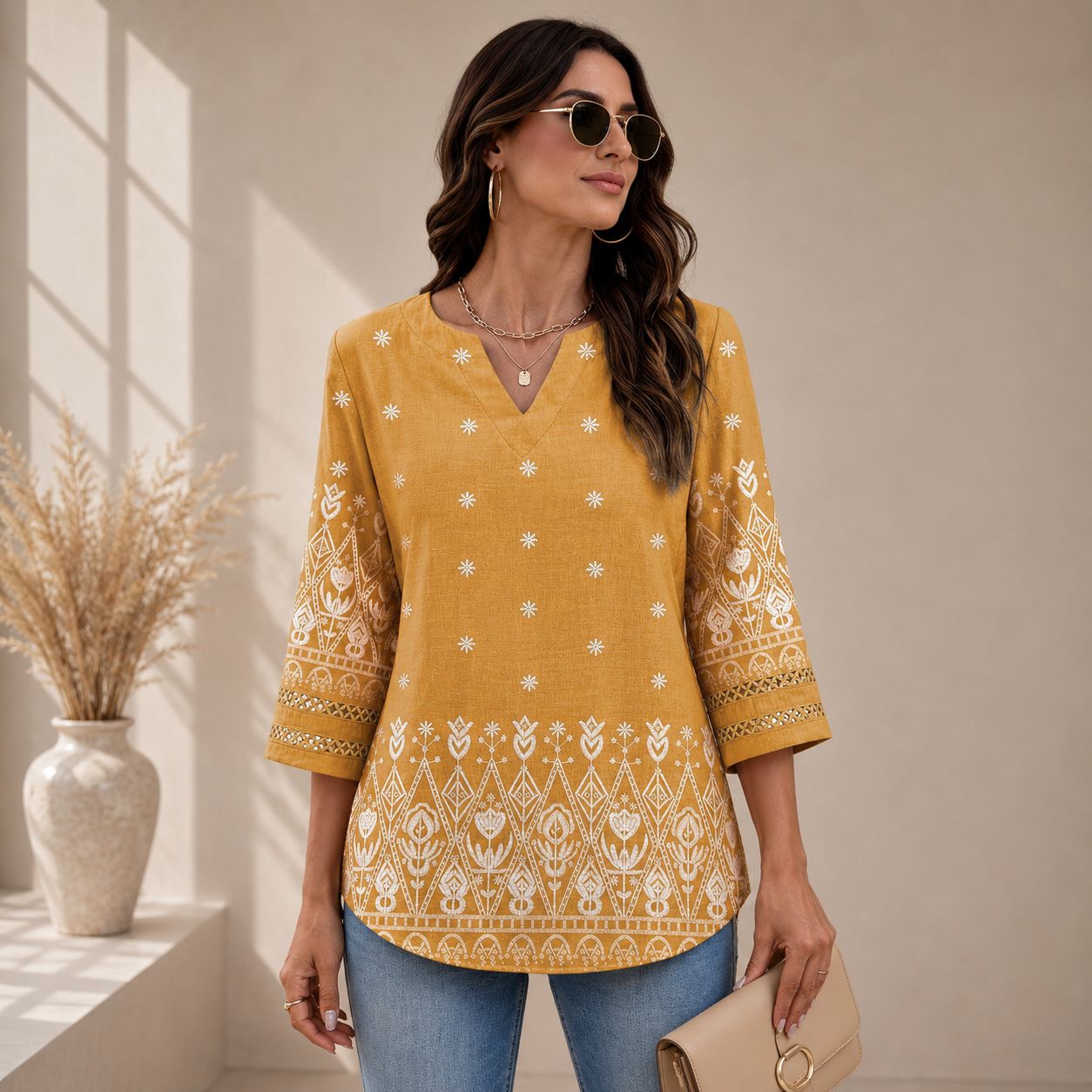 Boho Floral Tops