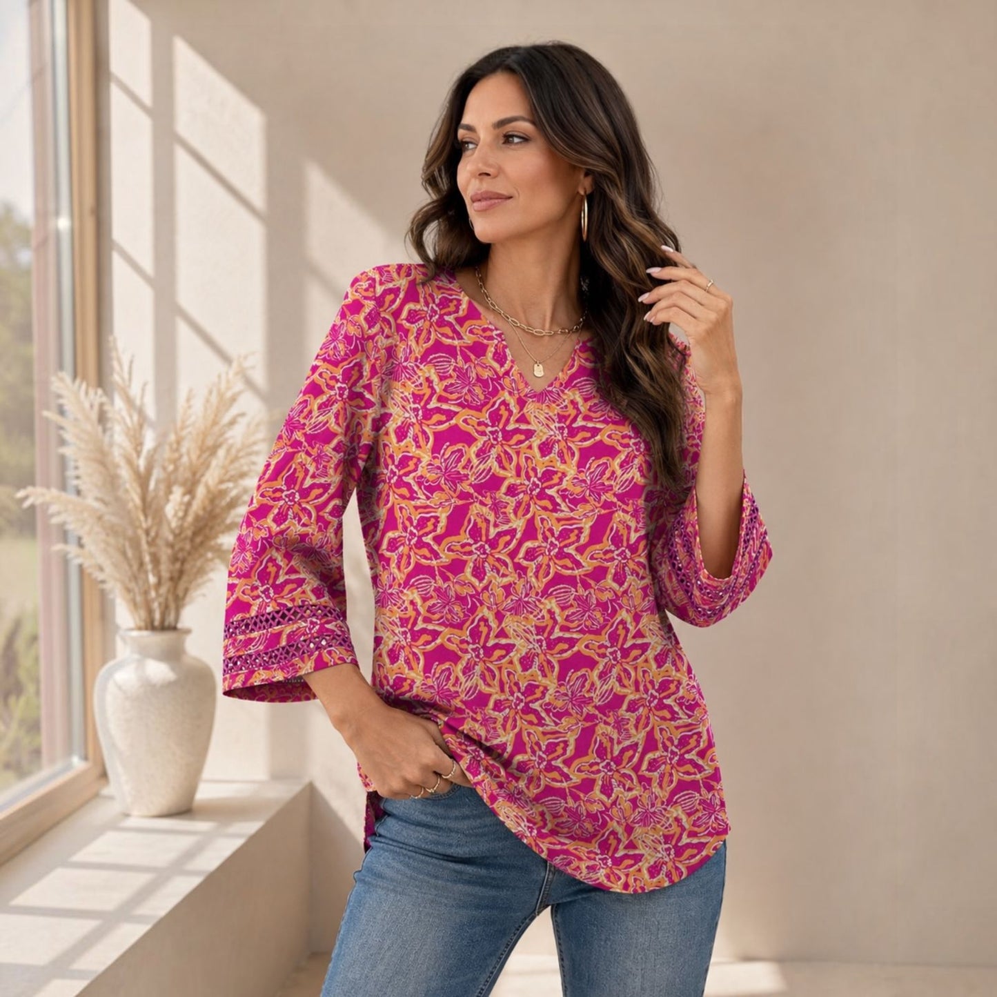 Boho Floral Tops