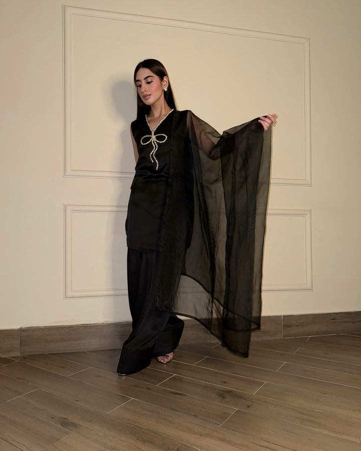 MALEEHA BLACK - HEMEL SILK